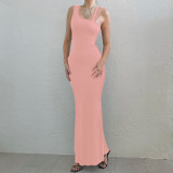 Vest suspenders irregular hip lift sexy dress