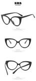 Color matching cat eye flat mirror TR90 anti-blue light retro glasses frame trendy glasses frame