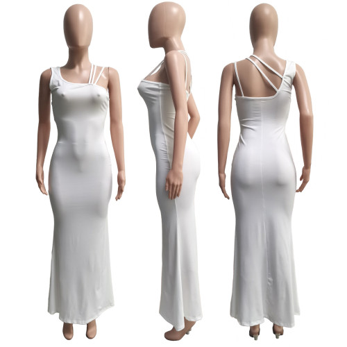 Vest suspenders irregular hip lift sexy dress