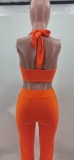 Fashion and leisure new small vest flared pants two-piece set