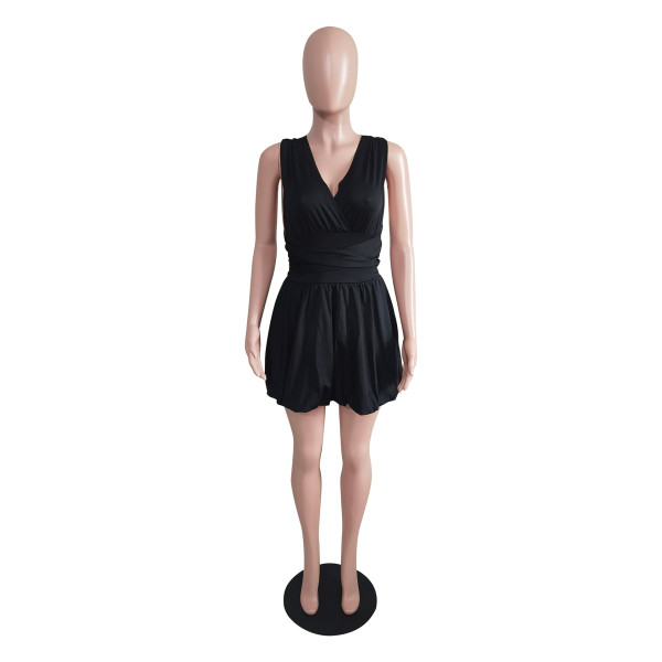 Sexy and fashionable two wrap bust lace-up double fabric dress