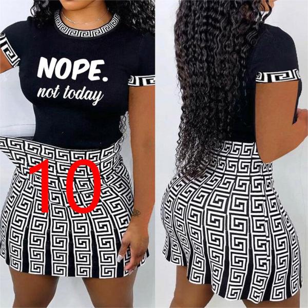 Casual Fashion Striped Letter Print Two Piece Set