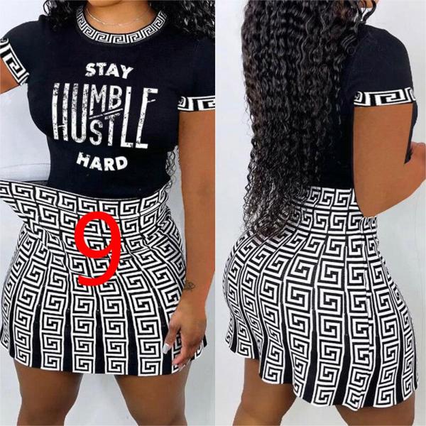 Casual Fashion Striped Letter Print Two Piece Set