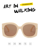 Rice nail big frame sunglasses square sunglasses ins net red sunglasses high-end sense
