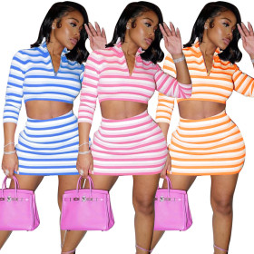 Pit Zip Pullover Sports Skirt Set