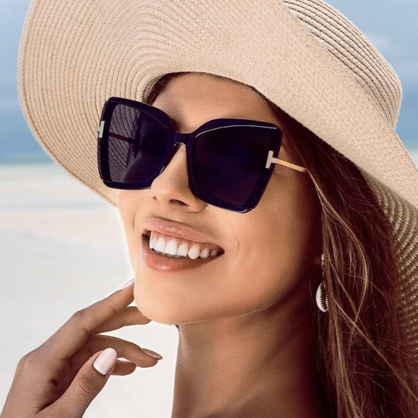 T Polygon Sunglasses Fashion Large Frame Butterfly Cat Eye Sunglasses Gradient Sunglasses