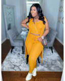 Pit Strip Solid Color Vest Jacket Three Piece Suit
