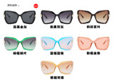 T Polygon Sunglasses Fashion Large Frame Butterfly Cat Eye Sunglasses Gradient Sunglasses