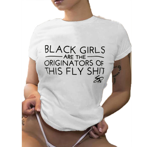 Women's Fashion Casual Stretch Cotton Printed T-Shirt