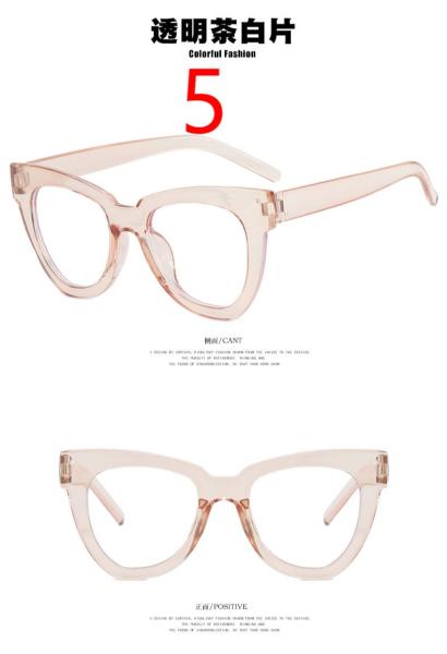 Triangular cat eye anti-blue light flat mirror plain glasses plain glasses retro concave frame