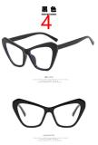 Simple polygonal cat eye color matching flat mirror anti-blue light large frame glasses