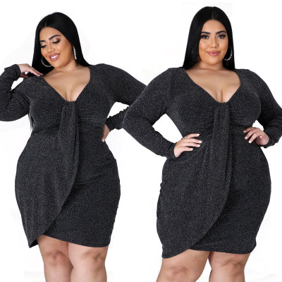 Solid Color Pullover Midi Dress Slimming Dress XC6007