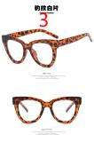 Triangular cat eye anti-blue light flat mirror plain glasses plain glasses retro concave frame