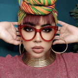 Triangular cat eye anti-blue light flat mirror plain glasses plain glasses retro concave frame