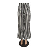 Sexy Ladies Striped Wide Leg Pants Multicolor Available (No Stretch)