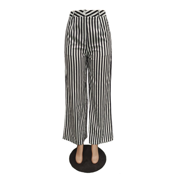Sexy Ladies Striped Wide Leg Pants Multicolor Available (No Stretch)