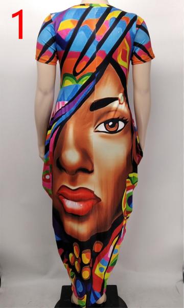 Fashion women's short sleeve plus size dress