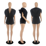 Diamond Check Hooded Solid Playsuit