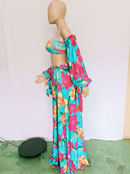 Summer sexy straps, printed chest wraps two-piece set