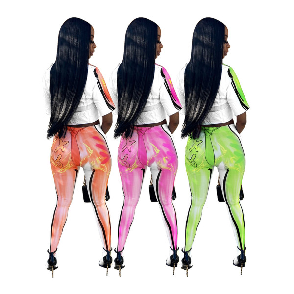 Fashion single-row lapel short-sleeved pantyhose two-piece set