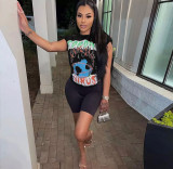 Women's New Fashion Letter Pattern T-Shirt Trendy Tight Short Sleeves
