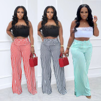 Sexy Ladies Striped Wide Leg Pants Multicolor Available (No Stretch)