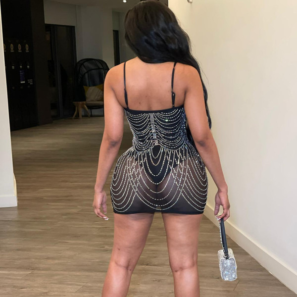 Sexy slim fit fringe dress