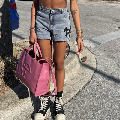 Cross Washed Street Fashion Denim Shorts