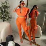 Hooded Cutout Strap Street Fashion Vest