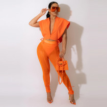 Hooded Cutout Strap Street Fashion Vest Hooded Cutout Strap Street Fashion Vest