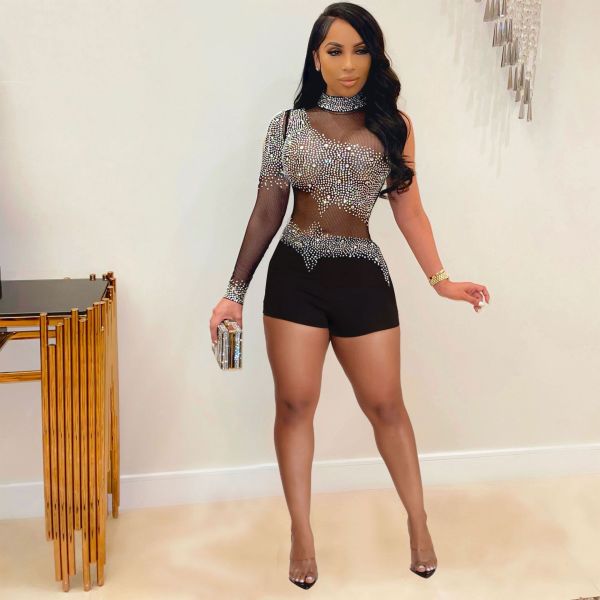 Sexy hot drill one piece nightclub suit