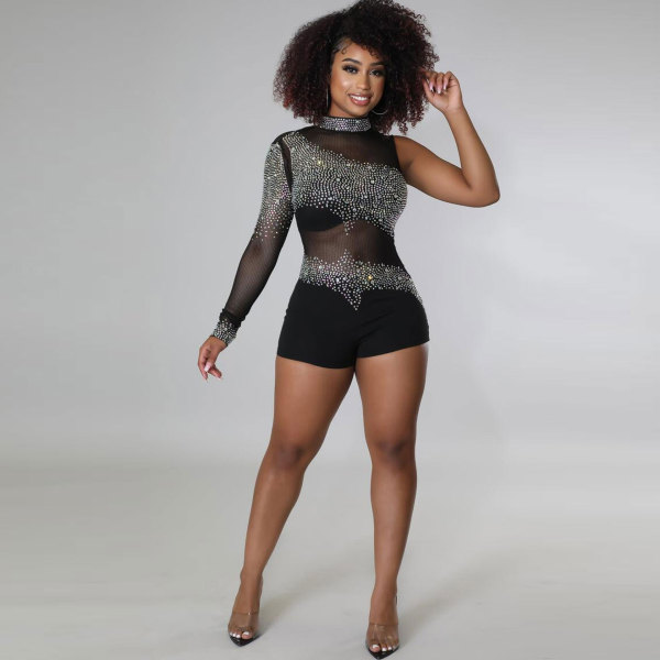 Sexy hot drill one piece nightclub suit