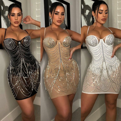 Sexy slim fit fringe dress
