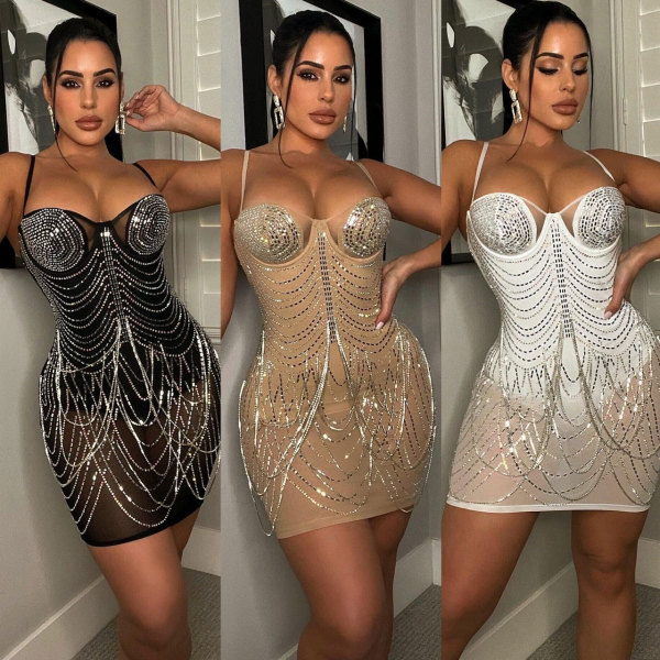 Sexy slim fit fringe dress