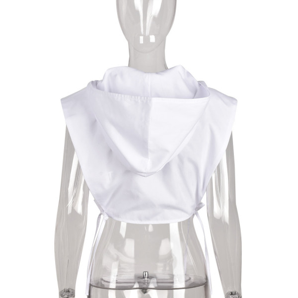 Hooded Cutout Strap Street Fashion Vest