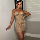 Sexy slim fit fringe dress