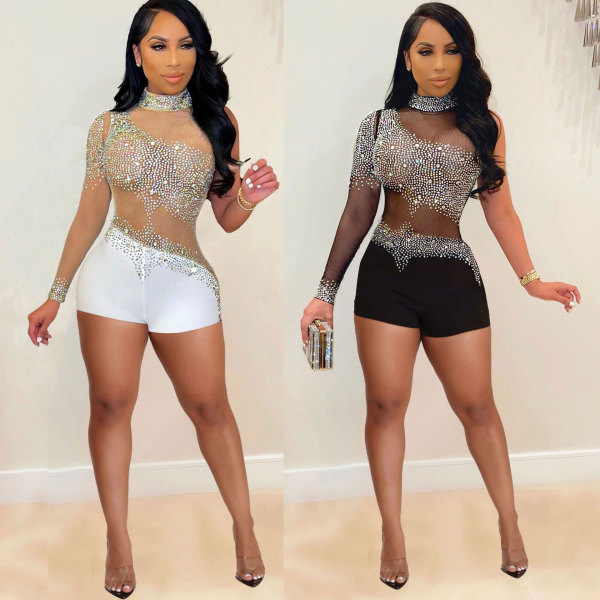Sexy hot drill one piece nightclub suit