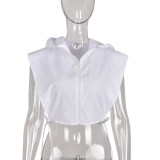Hooded Cutout Strap Street Fashion Vest