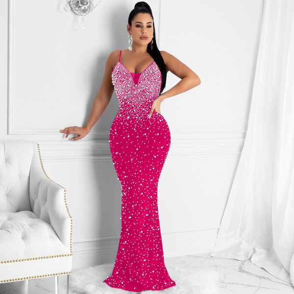 Fashion women's hot diamond nightclub sexy suspenders sleeveless dress