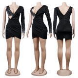 Sexy Slim V-Neck Hot Diamond Dress