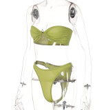 Solid Color Sexy Bikini Two Piece Fashion Suit