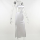 Backless Hollow Tube Top Dress Dress Fashion Sexy Long Dress