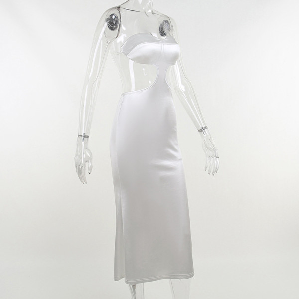 Backless Hollow Tube Top Dress Dress Fashion Sexy Long Dress