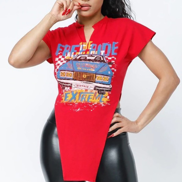 Personality T-shirt women's sexy waistless bulge vest top