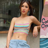Lace-up Backless Color Camisole