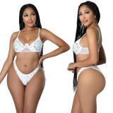 Hot wind perspective sexy hot drill three-piece fashion holiday beach style