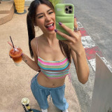 Lace-up Backless Color Camisole