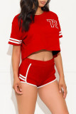 Pull-bar digital embroidery sports short suit