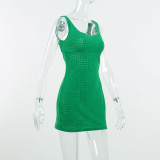 Texture fabric sexy backless fashion tight hip dress JY22105DG