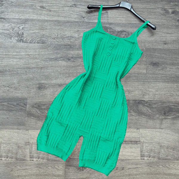 Braided wool suspender jumpsuit HR8227